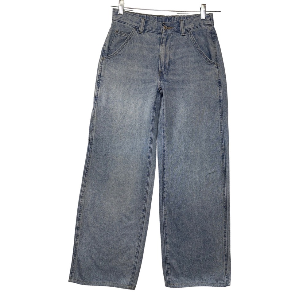 Vintage Levi Strauss & Co Carpenter Jeans Light Wash Wide Leg Blue Denim Size 25